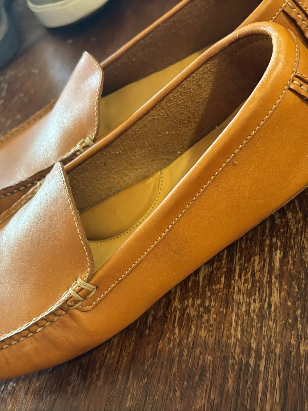 Polo by Ralph Lauren Men’s Cognac Leather Slip-On Loafers